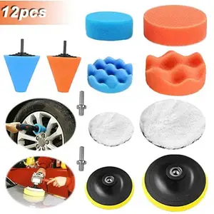 Полировальная машинка, набор губки для полировки автомобиля, 12 шт., для лодок, автомобилей