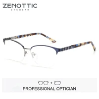 zenottic titanium ultralight alloy prescription glasses for women square myopia half frames male business style optical glasses