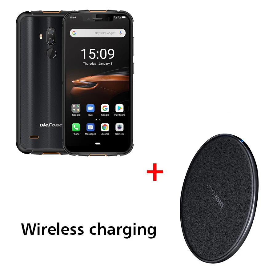 Ulefone Armor 5S 5,85 ''водонепроницаемый IP68 NFC прочный MT6763 Otca-core Android 9,0 4 Гб+ 64 Гб Беспроводная зарядка 4G LTE мобильный телефон - Цвет: Black N Wirles Chage