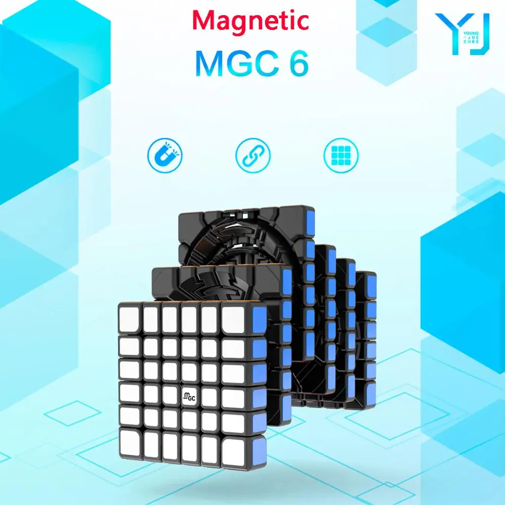 Оригинальный Новый YJ MGC 6x6 черная притягательная Скорость куб м Stickerless 6x6x6