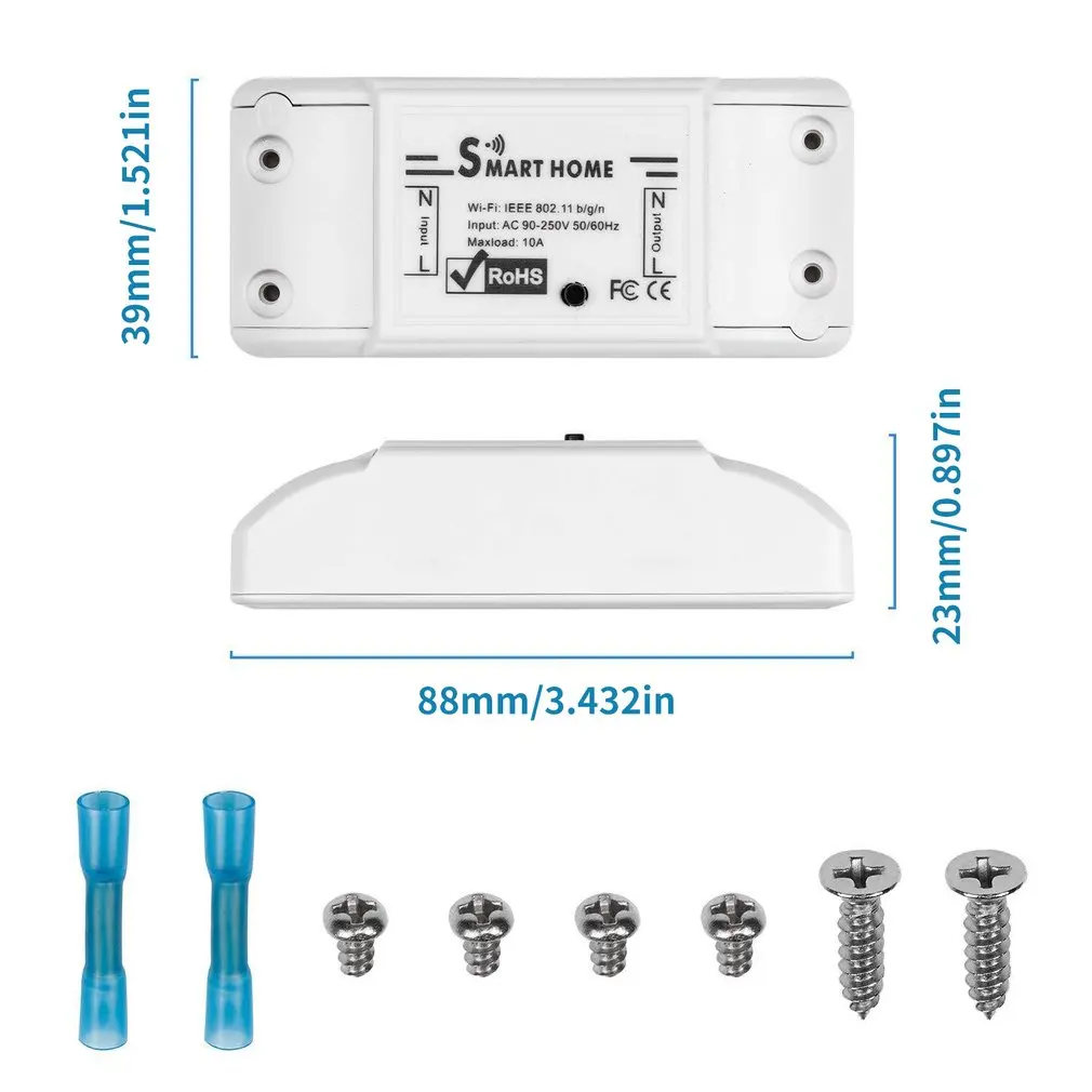

WiFi Smart Light Switch Universal Breaker Timer App Wireless Remote Control Works With Alexa Google Home Smart Home
