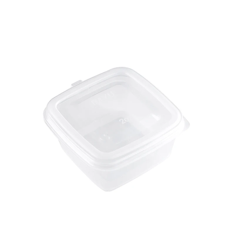 

100pcs Seasoning cup disposable sauce box with lid conjoined 100ml pudding square packing box sealed takeaway plastic boxes