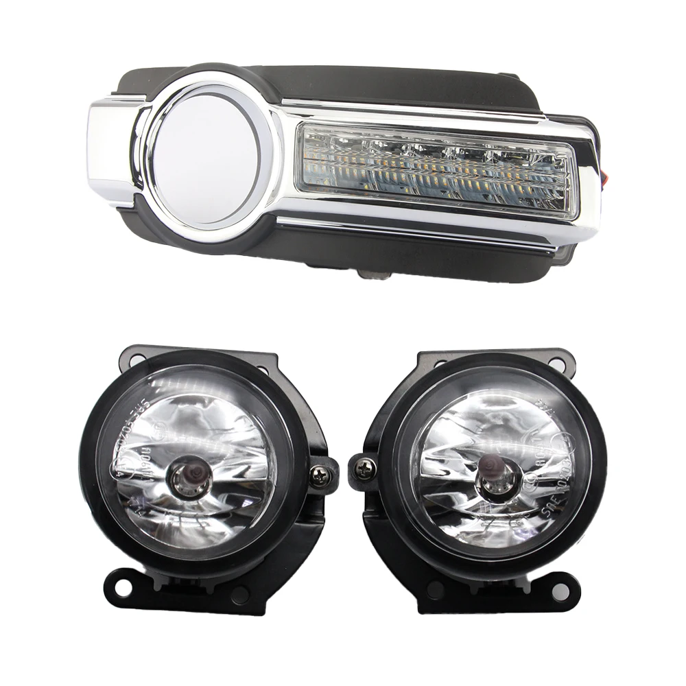 Car Flashing 1 Pair For Mitsubishi Pajero Montero 2015 2016 2017 2018 Daylight LED DRL Daytime Running Lights fog lamp cover |