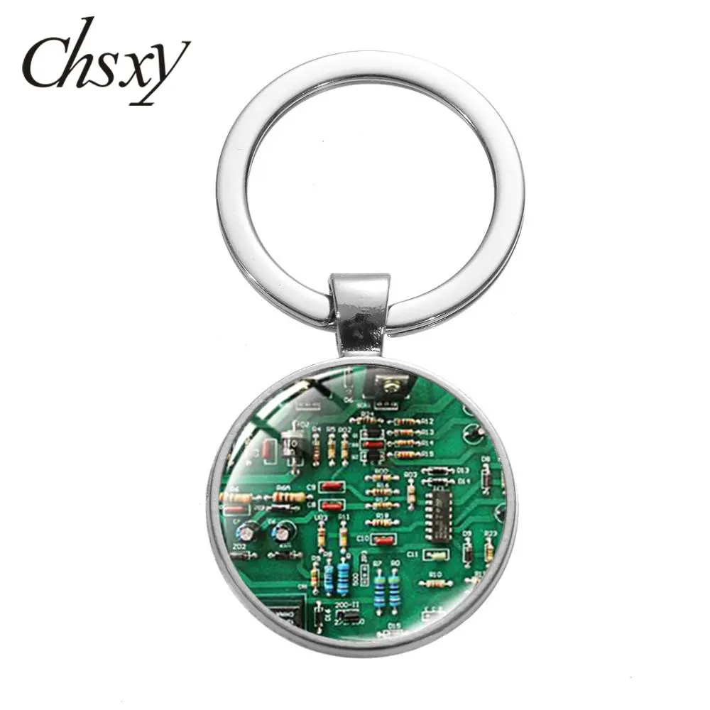 CHSXY компьютерная зеленая печатная плата брелок искусство фото стеклянный купол