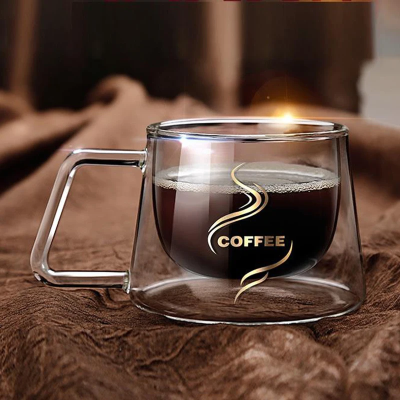 2019 новая простая Мода 200 мл стеклянная чашка с двойными стенками офисные чайные