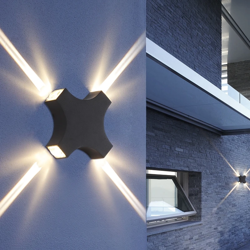 

Modern minimalist creative led wall lamp cross star light outdoor waterproof wall lamp background wall decoration lamp