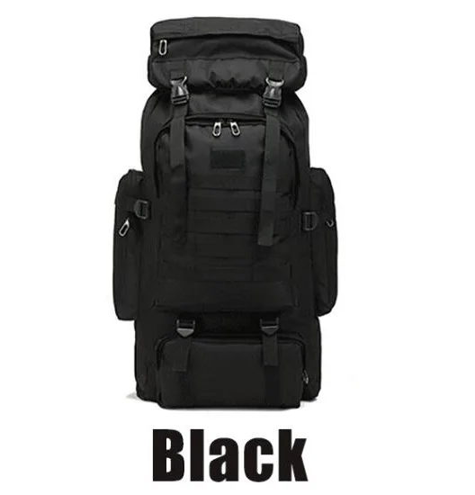 BLACK Открытый спортивный Молл 3P сумка 80L водонепроницаемый альпинистский Пешие прогулки военный тактический рюкзак сумка Кемпинг Альпинизм - Цвет: BLACK