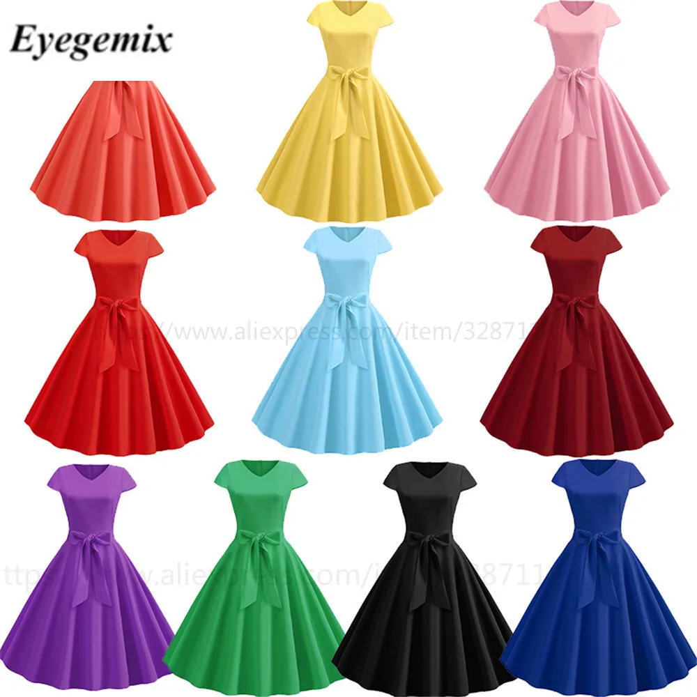 Желтое летнее платье в винтажном стиле для женщин 50-60х годов рокабилли платья