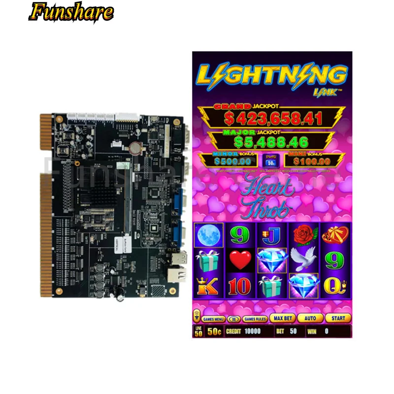 

Slot Machine Game HEART THROB Lightning Link Video Gambling Slot Game Board