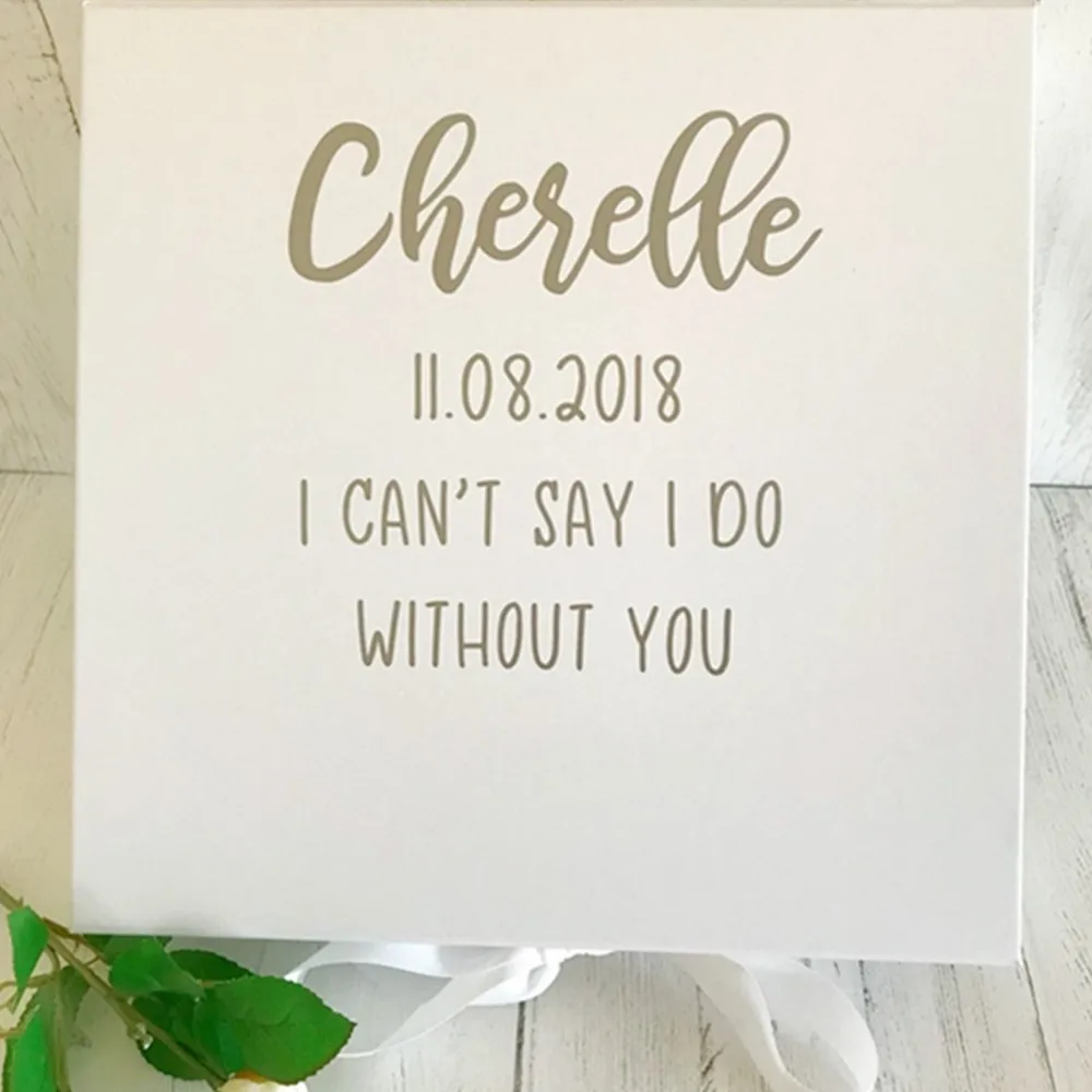 

personalised Will you be my bridesmaid box Wedding day gift for bride from groom white proposal gift box,Birthday gift box