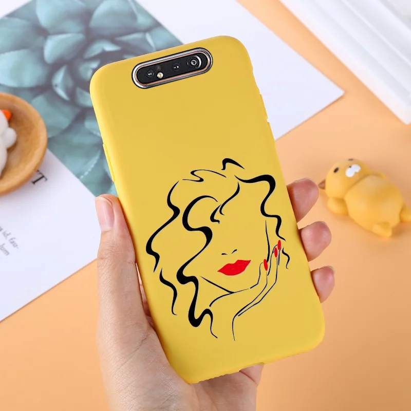 039 Yello ТПУ чехол для samsung Galaxy A80 силиконовый милый для samsung задняя крышка A 80 A805F A50 A70 A10 A20 A10S A40 протектор черный - Цвет: 039