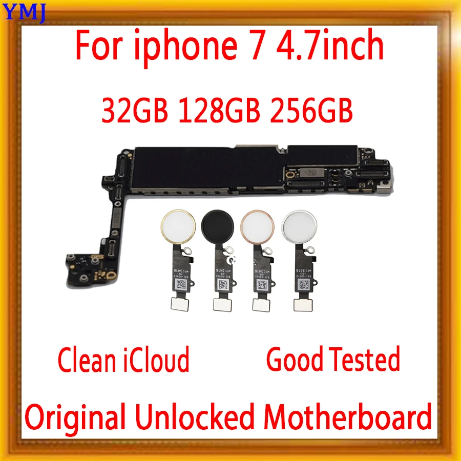 Разблокированый для iphone 7 материнская плата с сенсорным ID/без сканера отпечатков пальцев для iphone 7 4,7 дюймов материнская плата с IOS Системы