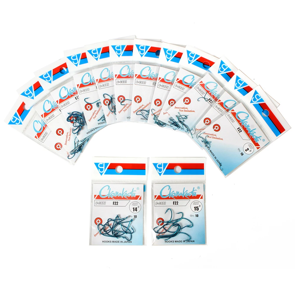 Gamakatsu 10pcs/30pcs Fishing Hooks Sea Japan 2#-15# Golden Silver Blue Saltwater Fishhooks | Спорт и развлечения