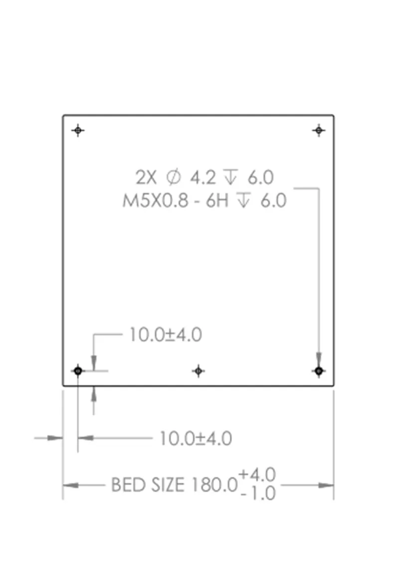 ímã pei folha silicone almofada mic6 placa de liga alumínio kit180mm