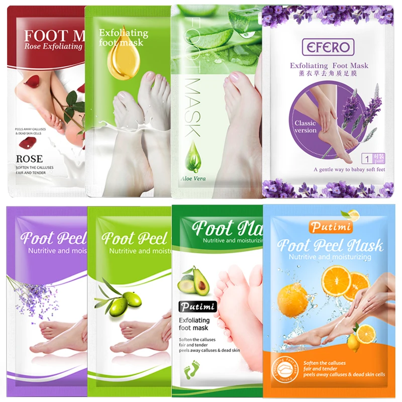 

8Pack Exfoliating Foot Mask Exfoliation for Feet Mask Smooth Dry Dead Skin Removal Socks for Pedicure Sock Peeling Foot Masks