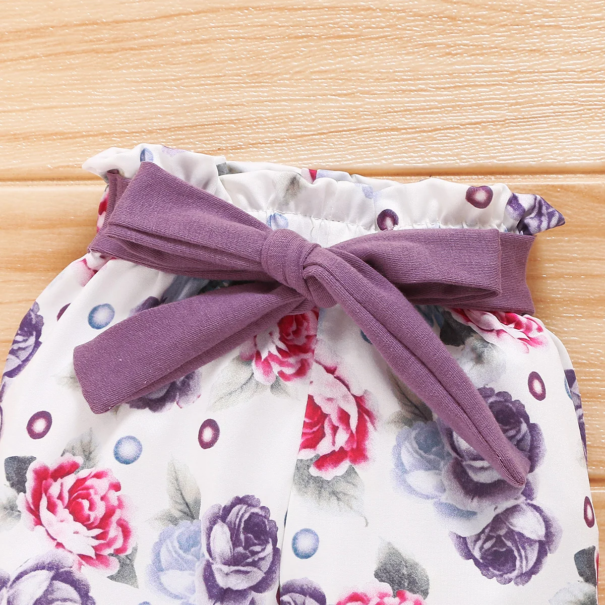 

3PCS Baby Girls Clothes Unique Letter Long Sleeve Jumpsuit Flower Bandage Long Pants with Headband 0-24M