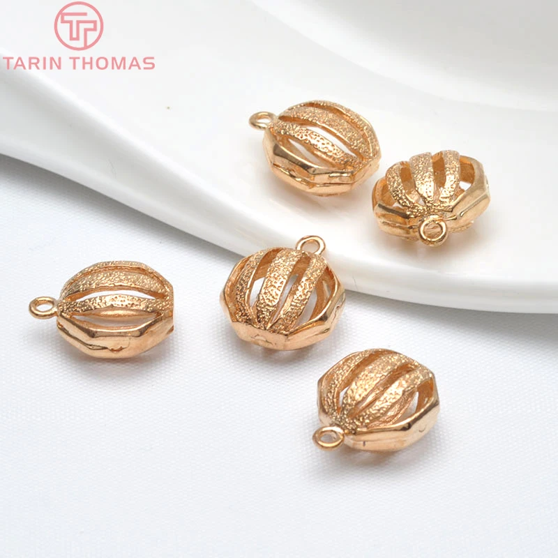 

6PCS 16.5x13MM 24K Champagne Gold Color Plated Brass Hollow Polygon Charms Pendants High Quality Diy Jewelry Accessories