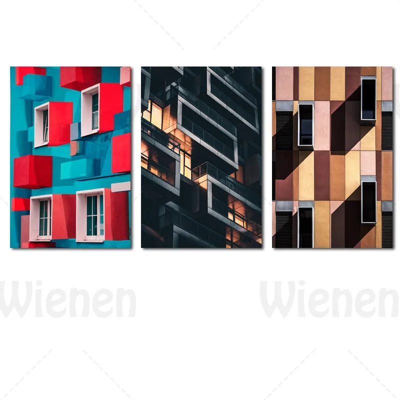 

Colorful Windows Balcony Poster Nordic Photography Print Canvas Painting Architecture Fashion Art Picture Modern Home Decoration
