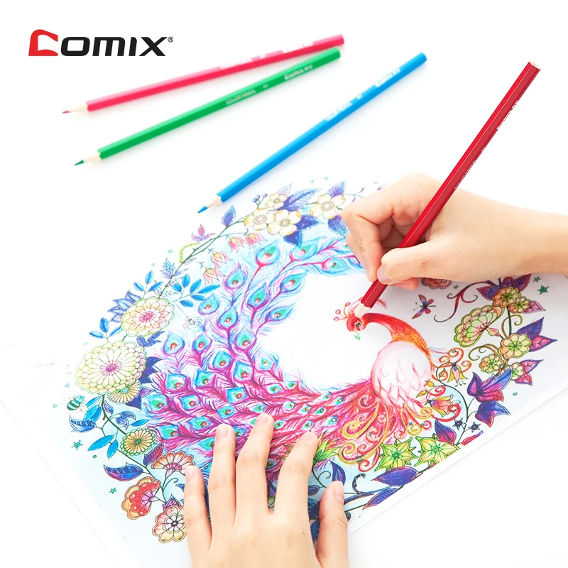 Цветные деревянные карандаши Comix набор для рисования из натурального дерева