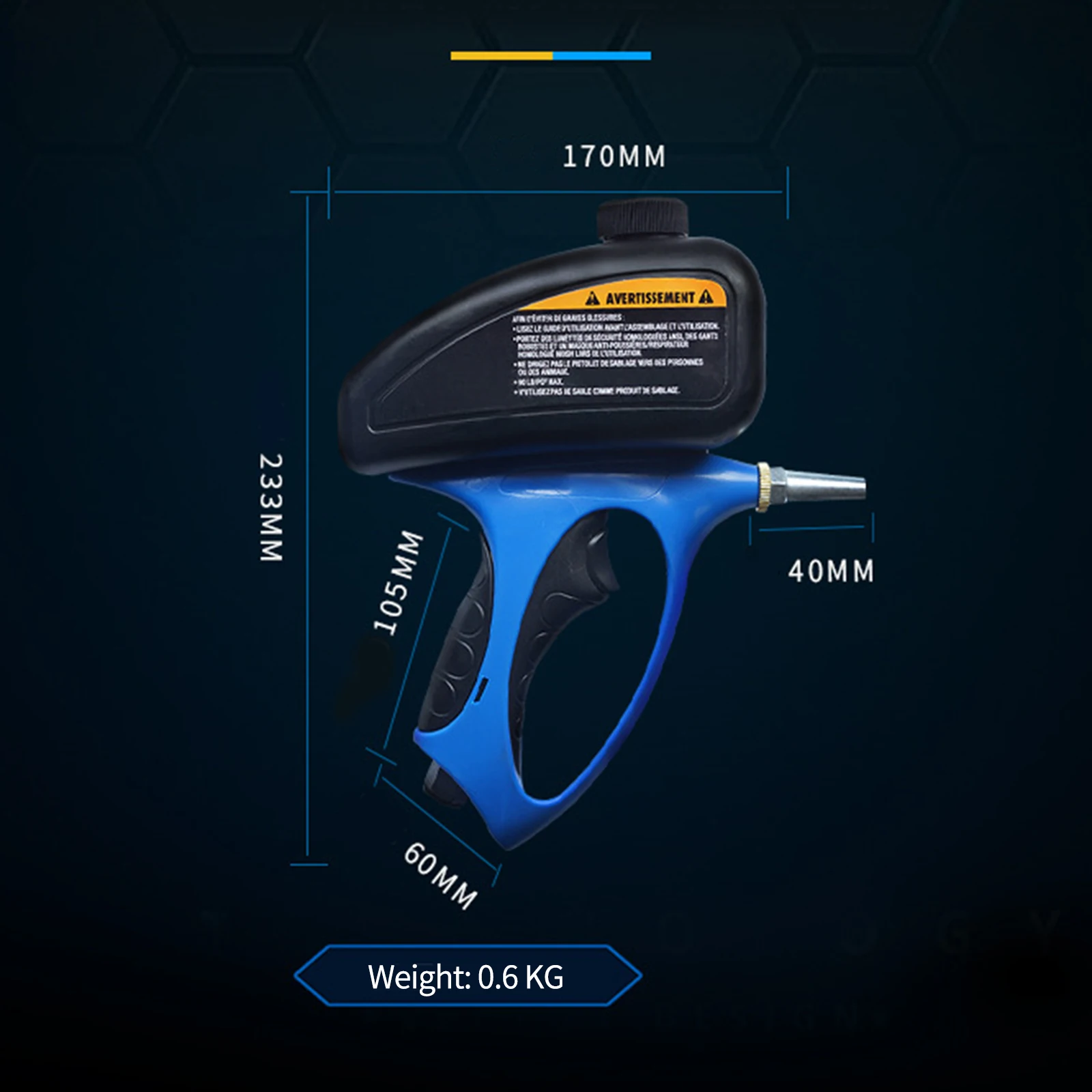 

Aerodynamic Spray Gun Aluminium Handheld Gravity Pneumatic Sandblaster Gun Lightweight Power Machine