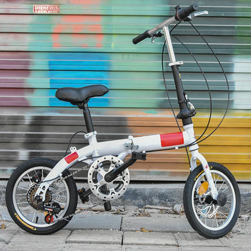 

14 Inch Foldable Ultra-Light Bicycle Single/Variable Speed Portable Mini Bicycle Non-Slip Road Bike for Adult Children Student