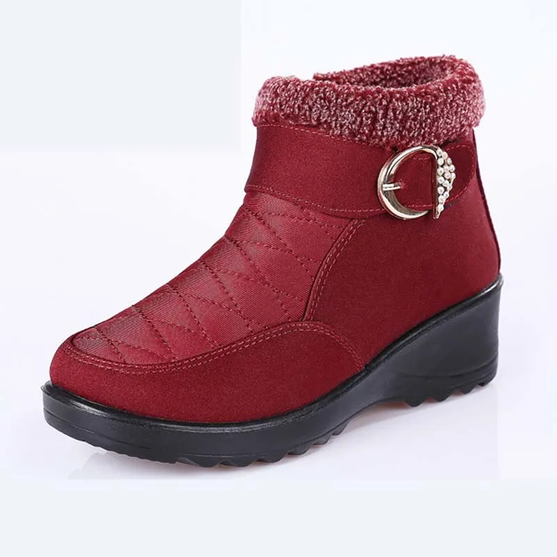 

2021 Snow Boots Women Shoes Warm Woman Plush Fur Ankle Boots Winter Warm Female Flat Casual Winter Shoes Ultralight Footwear