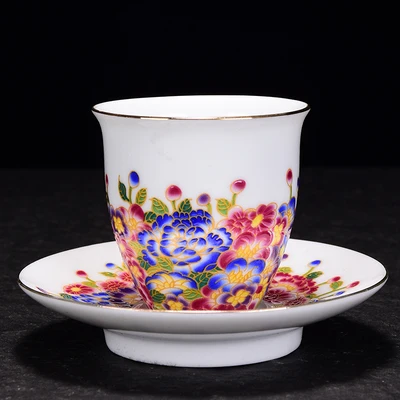 Керамическая чайная чашка Цзиндэчжэнь цветная эмалированная фарфоровая кунг-фу
