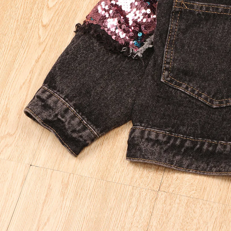 Babyinstar Spring Kids Coats For Girls Children Clothing Sequins Deign Jacket Baby Girls Clothes Boys Denim Jacket Outwear