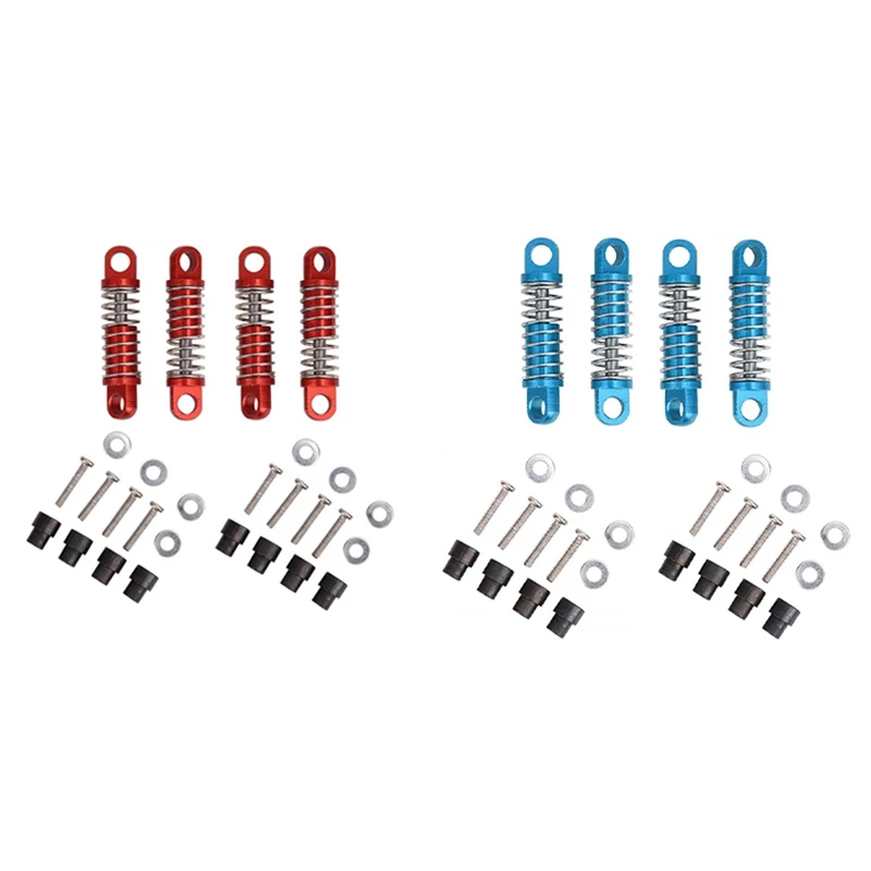

8 шт. амортизатор масляного заполнения для радиоуправляемой модели машинки 1/28 Wltoys K969 K989 P929, 4 красных и 4 синих