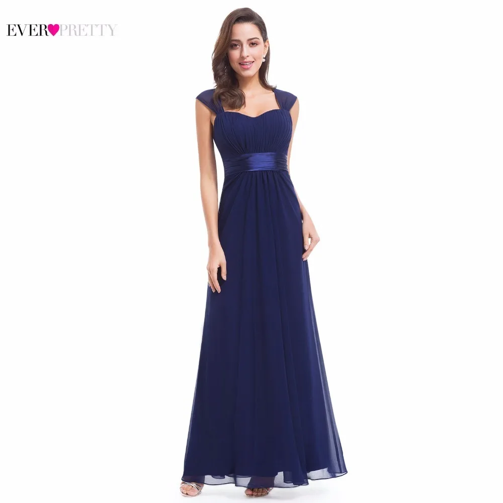 Розовые платья подружки невесты Ever Pretty 08834 длинные шифоновые 4 цвета Дешевые Свадебные платья подружки невесты свадебный подарок