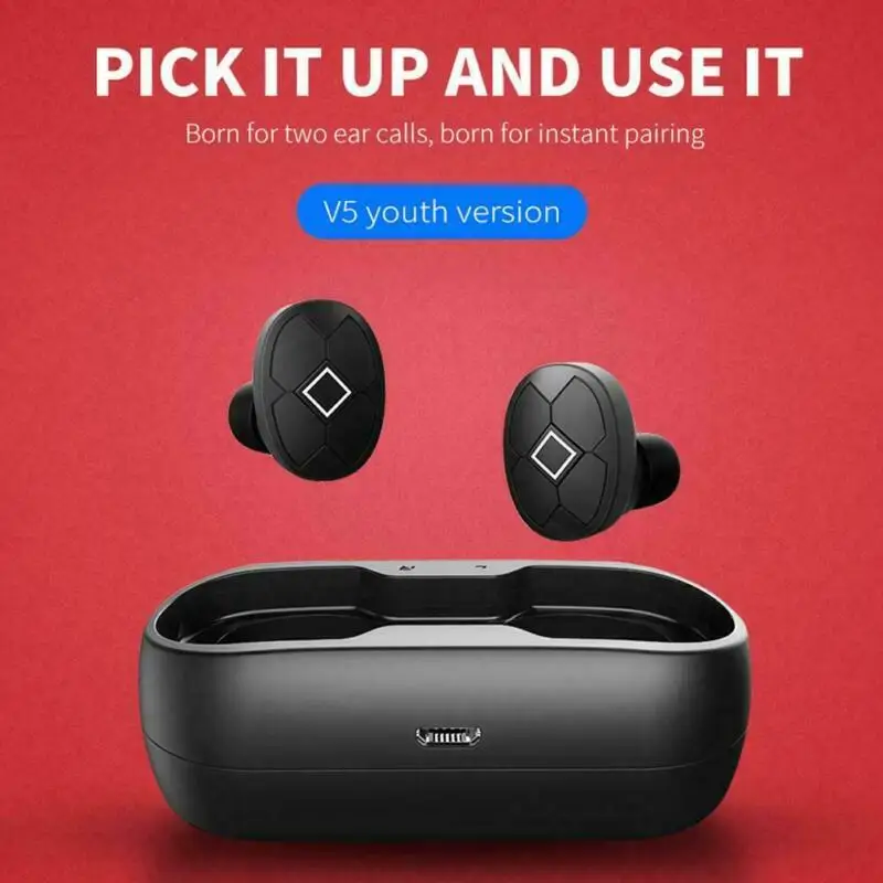 Bluetooth V5 гарнитура TWS беспроводные наушники мини-наушники стерео HiFi музыкальные