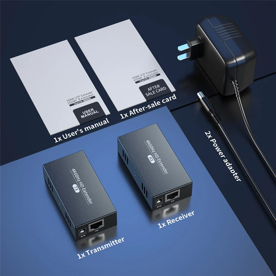 

2021 HDMI Extender with Loop Out 4K 1080P HDMI Extender 100m No Loss RJ45 to HDMI Extender Transmitter Receiver over Cat5e/Cat6