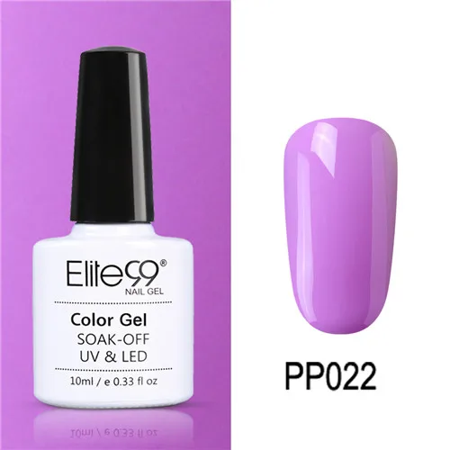 PP022 Elite99 10 мл Гель-лак для ногтей замачиваемый УФ красочный Фиолетовый лак для ногтей художественный Гель-лак для Ногтей Стойкий гель нужен основа и верхнее покрытие - Цвет: PP022