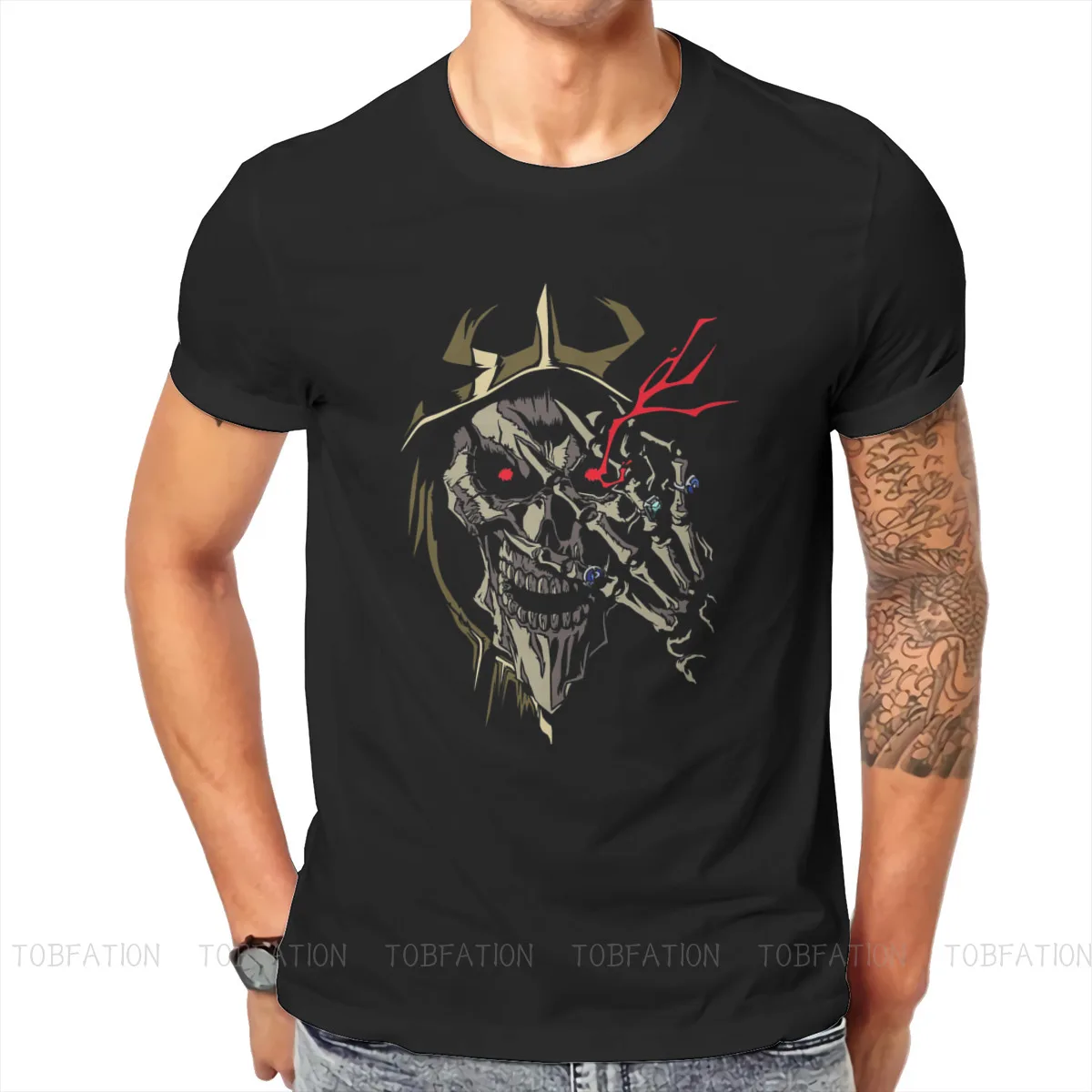 Graphic Newest TShirts Overlord Momonga Ainz Ooal Gown Albedo Anime Male Graphic Fabric Tops T Shirt O Neck Big Size