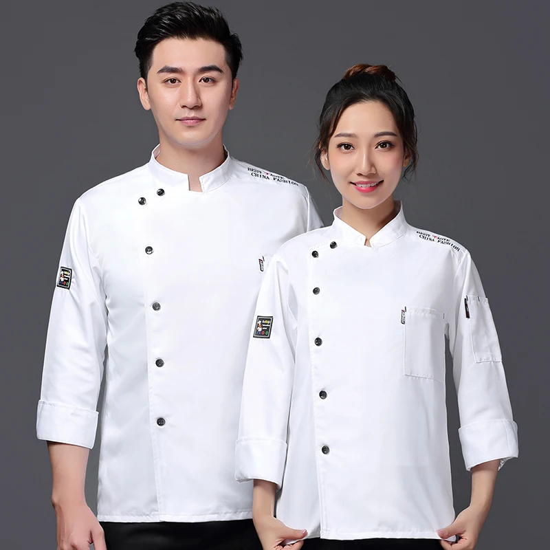 Новая мужская и женская кухонная куртка с длинным рукавом форма повара ресторана