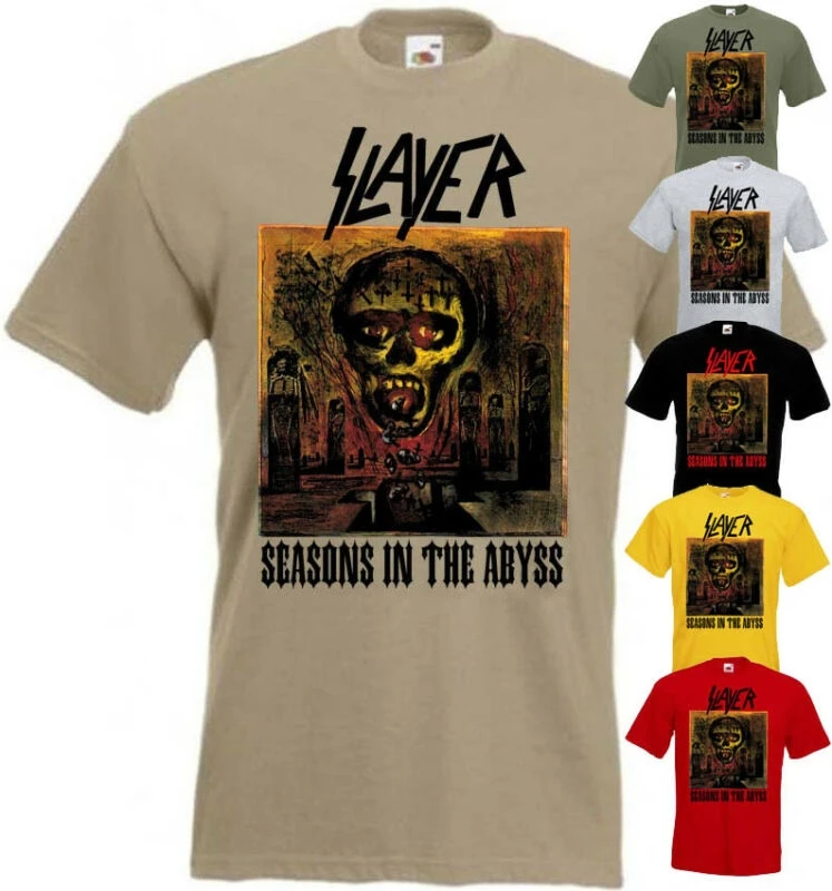 Slayer сезоны в бездну футболка красный желтый оливковый тяжелый металл все размеры