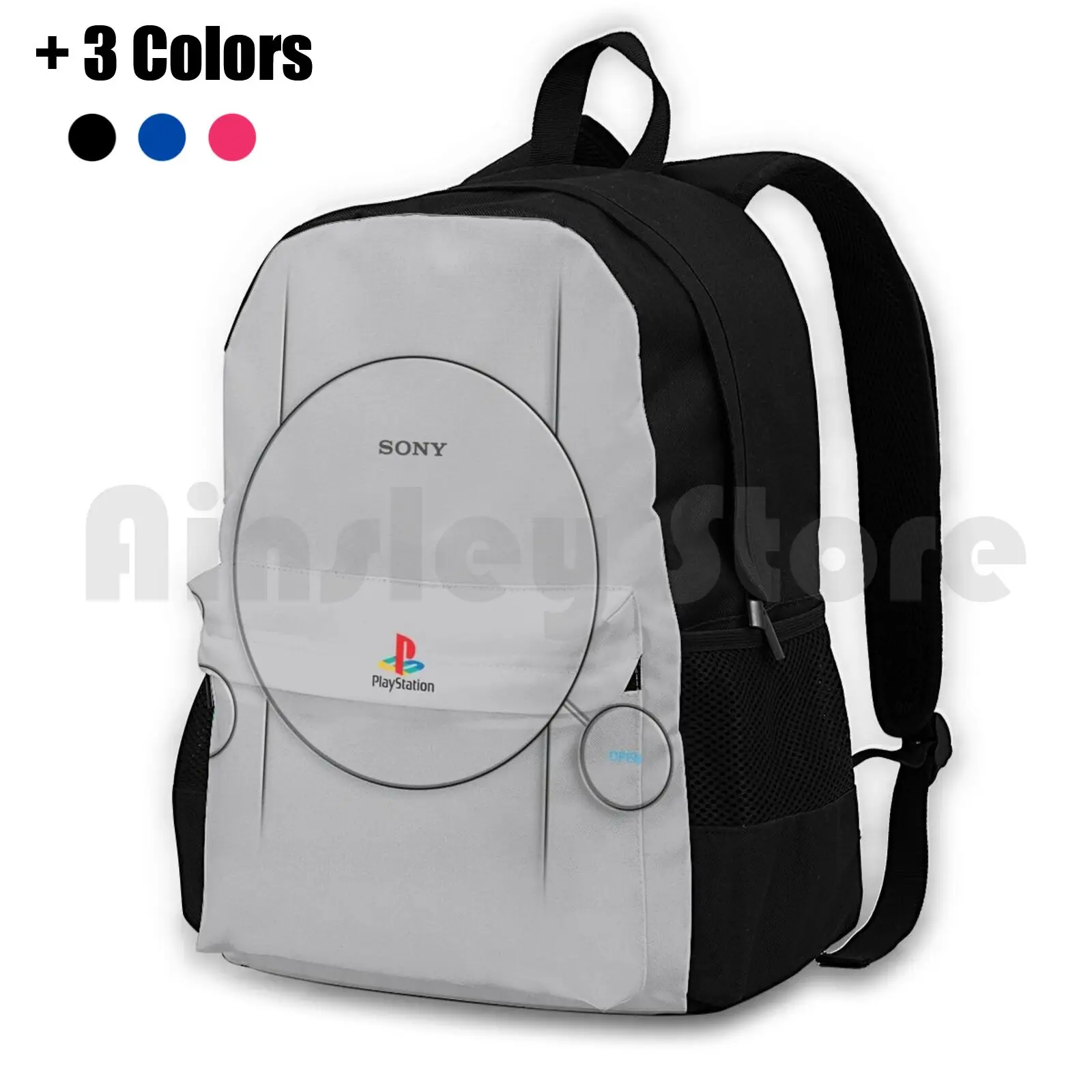 

Playstation Classic Outdoor Hiking Backpack Waterproof Camping Travel Playstation Retro Logo Ps1 Ps Psone One Low Poly Poly Low