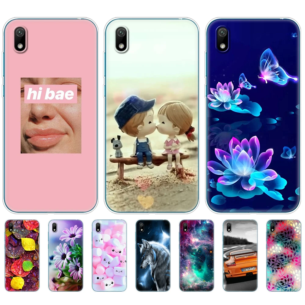 For Huawei y5 2019 Case bumper Silicon TPU back Soft Phone Cover For HuaweiY5 Y 5 2019 coque bumper 5.71 inch Panda tiger cat