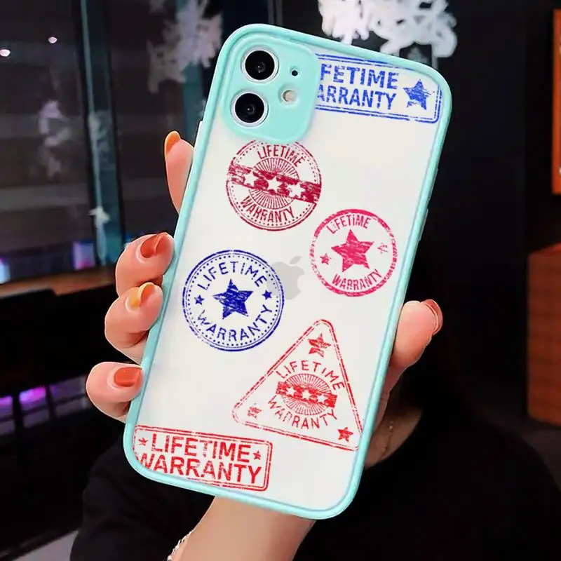 

Christmas trend tags Phone Case For iPhone 12 11 Mini Pro XR XS Max 7 8 Plus X Matte transparent blue Back Cover