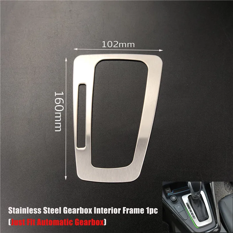 Steel Interior Frame Car Styling Accessories Gear Panel Water Cup Holder Trim Decorative Sticker For Ford Focus 3 mk3 Sedan Hatchback - Название цвета: Steel Interior Frame