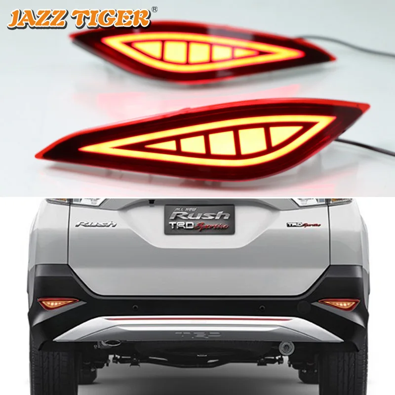 Джаз тигр 2 шт мульти-функции Автомобильный светодиодный задний противотуманный