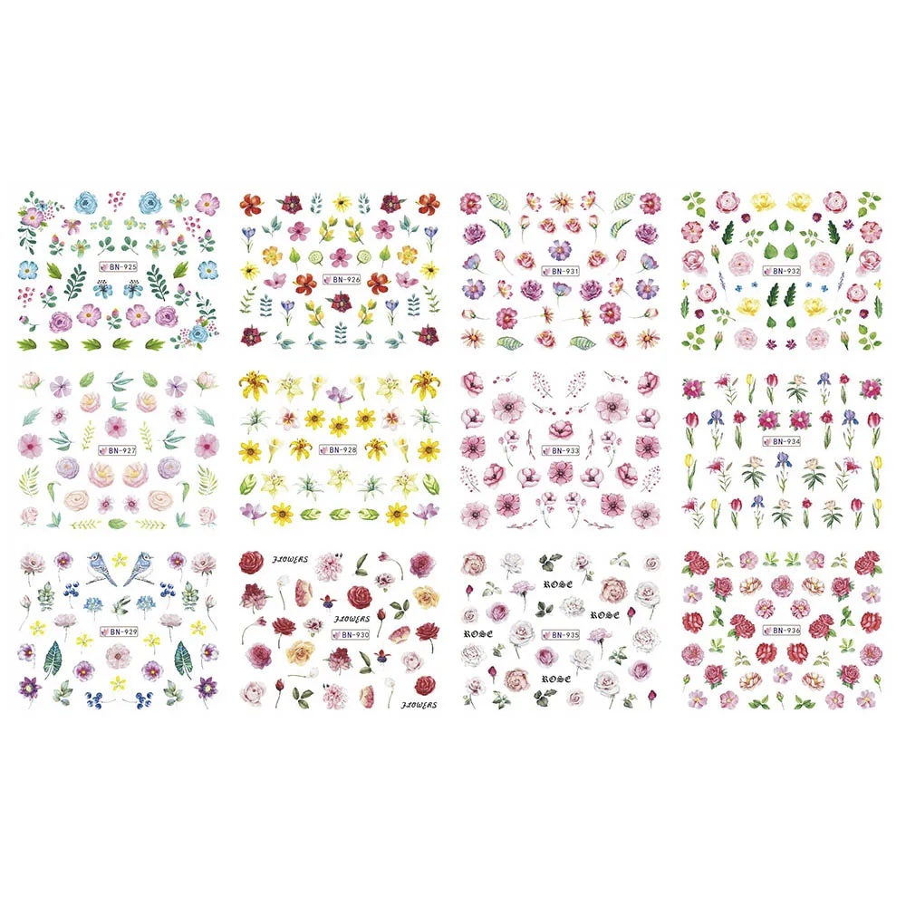 Переводная наклейка Mybormula для ногтей с цветными лепестками переводная дизайна