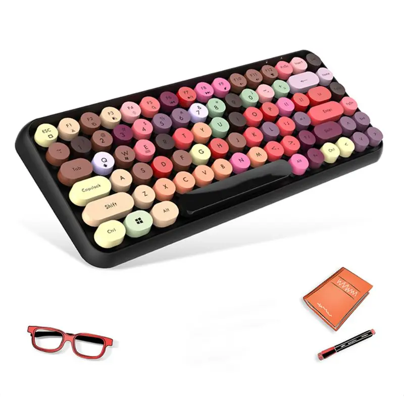 Беспроводная bluetooth-клавиатура 308i с круглой клавишей игровая клавиатура 84