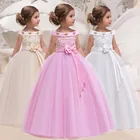PLBBFZ детская длинная одежда для девочек, детская юбка-пачка с цветами, детвечерние праздничное свадебное официальное платье для девочки, костюм принцессы для первого причастия 12 13 лет