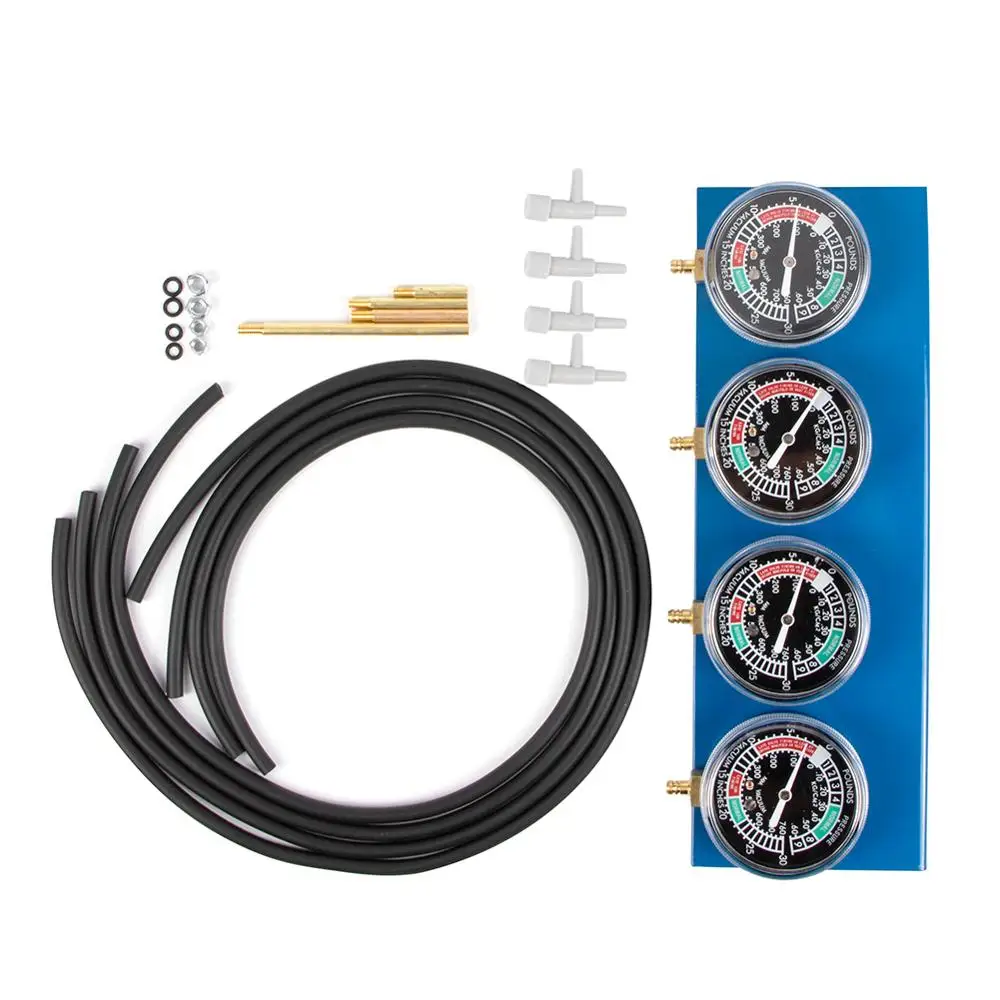 

1pc 4 Cylinder Motorcycle Carburetor Fuel Vacuum Synchronizer Tool With Hose Gauge
