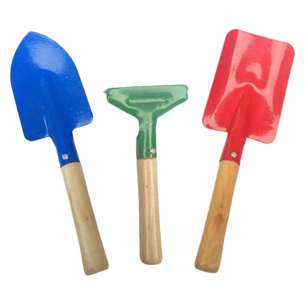 

Mini Spade Shovel Harrow Flowerpot Tools Children's Gardening Tool Set 3Pcs Trowel Wooden Handle Plant Soil Rake Gardening Tools