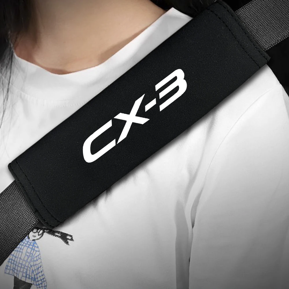 

2pcs For Mazda CX-3 DK 2021 2020 2019 2018 2017 2016 2015 Car Badge Seat Belt Shoulder Protection Cushion