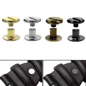 10Pcs Leather Craft Chicago Screws Solid Round Head Nail Studs Rivets Bolt For Luggage Clothes Bag Strap Shoes Belt Decorations