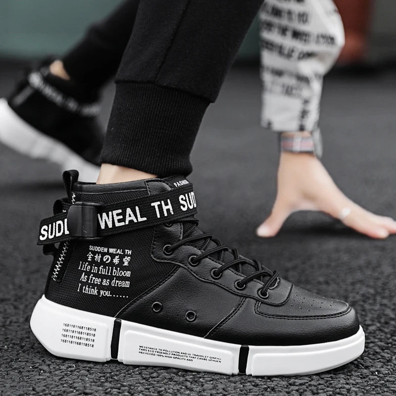 

Кеды мужские высокие, брендовые парусиновые кроссовки, повседневная спортивная обувь для скейтбординга, дышащий дизайн, черные белые