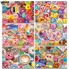 Алмазная мозаика стразы, полноразмернаякруглая вышивка, пончики и кофе, мозаика, вышивка крестиком, декоративный подарок TY42